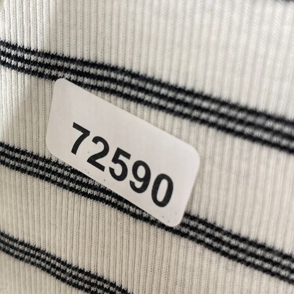 VINCE Tank Top Womens S Striped Ribbed Knit Cotton Blend Scoop Neck White - Picture 12 of 12